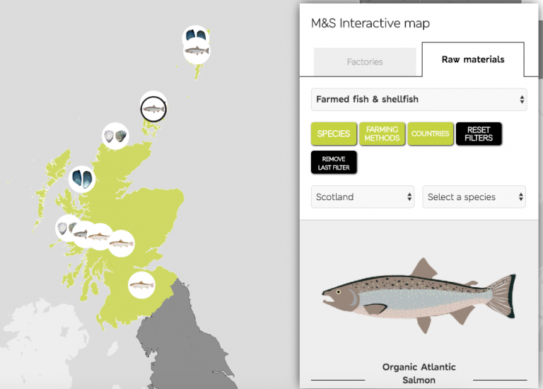 Marks and Spencer launch interactive sourcing map for wild and farmed fish