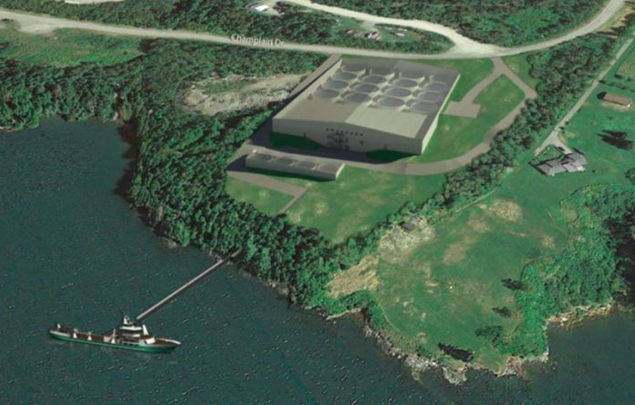 Submitted photo Cooke Aquaculture’s proposed $30 million facility in Bayside, NB