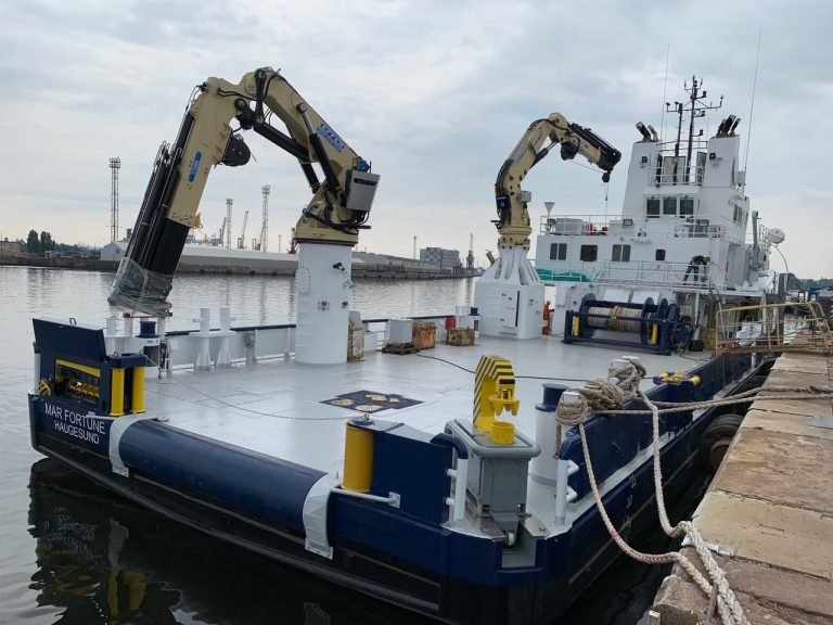 This former platform supply vessel is now a service boat for the aquaculture industry