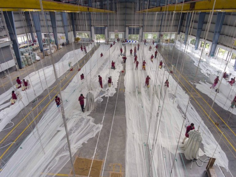 Here’s how nets for 160m salmon cages are made