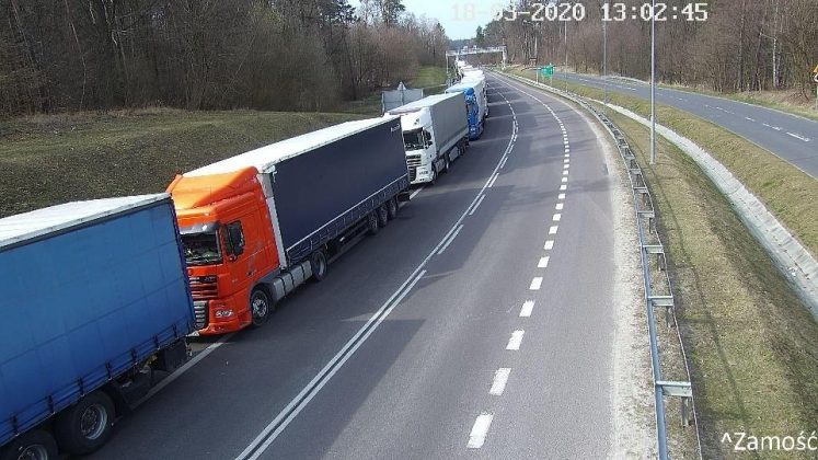 There is a 14km wait for trucks to get into Poland