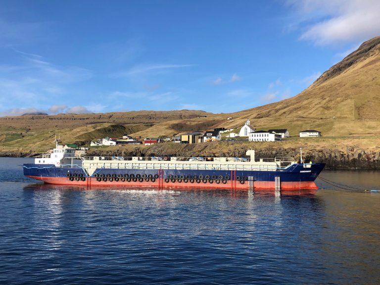 Bakkafrost launches new 75-meter-long feed barge