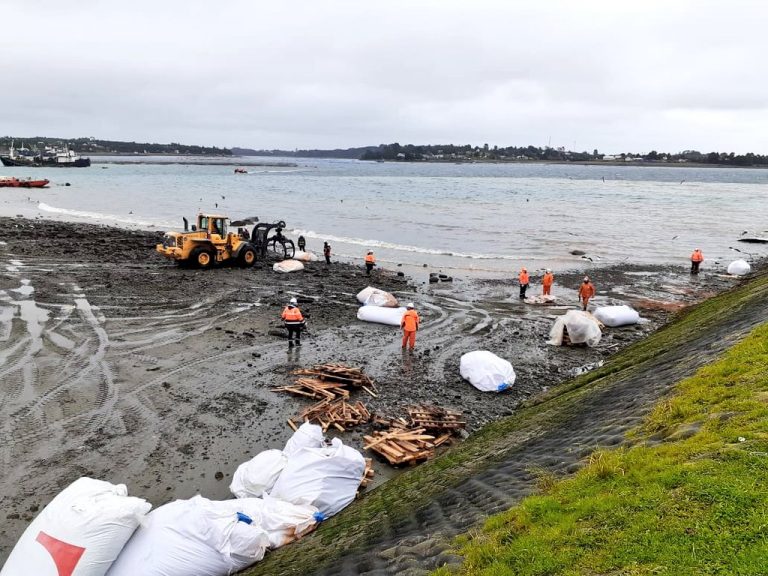 150 tonnes of salmon feed – some medicated – spills into sea after floating dock collapses