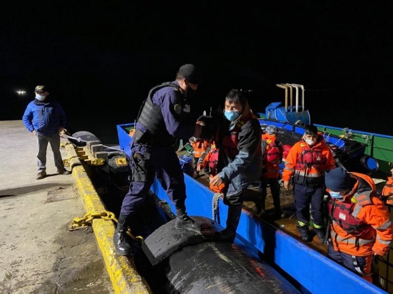 Navy rescue 22 salmon workers from feed barge collision