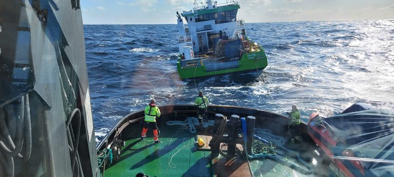 The towing of the €6.6m workboat “AQS Tor” has started
