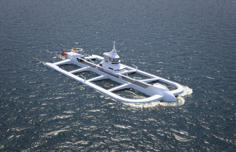 Is this self-propelled, AI-assisted 170m trimaran the future of fish farming?