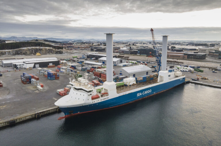Futuristic sailing vessel to ship salmon from Norway to the UK and Netherlands