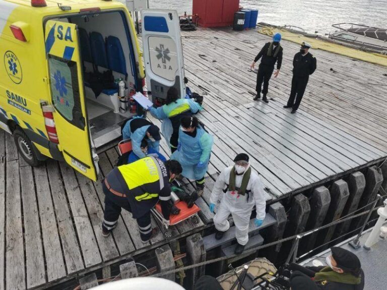 Navy in 90 mile journey through rough seas to evacuate worker taken ill at a farm site