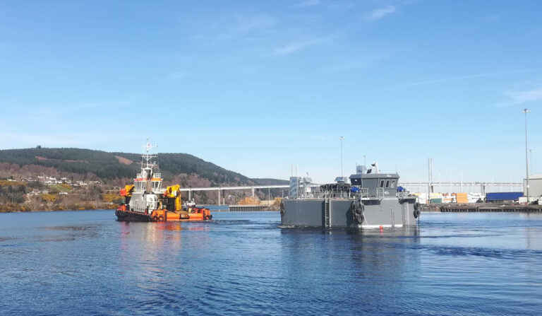 Trio of firsts as Cooke Aquaculture deploys hybrid feed barge