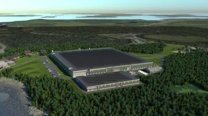 Rendering of Kingfish Maine’s planned land-based aquaculture facility in Jonesport. Photo: Kingfish Maine
