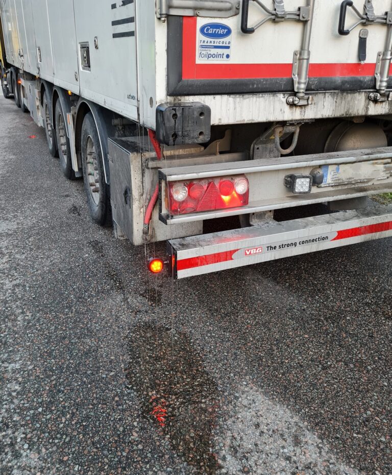 Runoff from salmon a road hazard warns transport authority: Spot check finds 38% of vehicles unfit for use