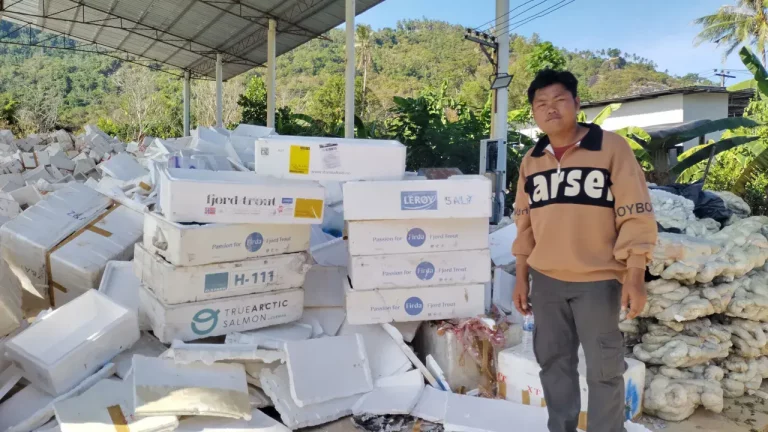 Welcome to paradise: Thai beach Koh Samui turns into dumping ground for salmon waste packaging
