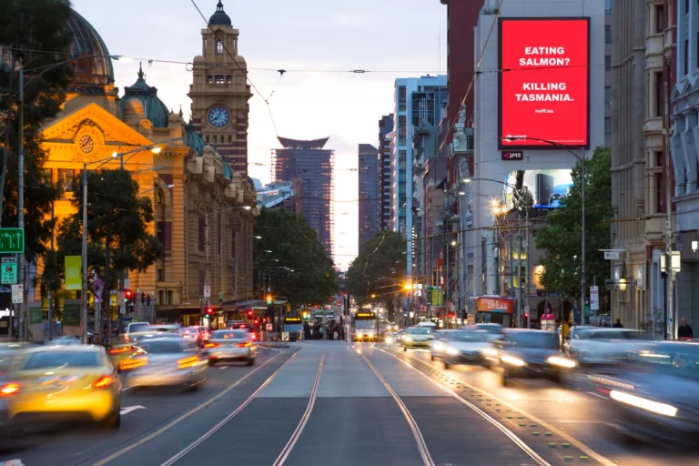 Activist group launches anti-salmon campaign in Australian transport hub