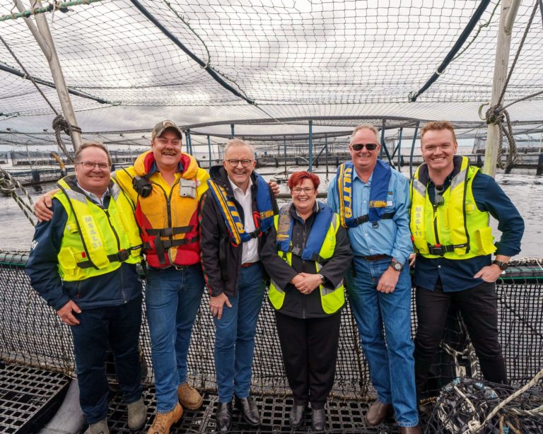 Activists halt anti-nuclear ads to target PM over Tasmania salmon decision