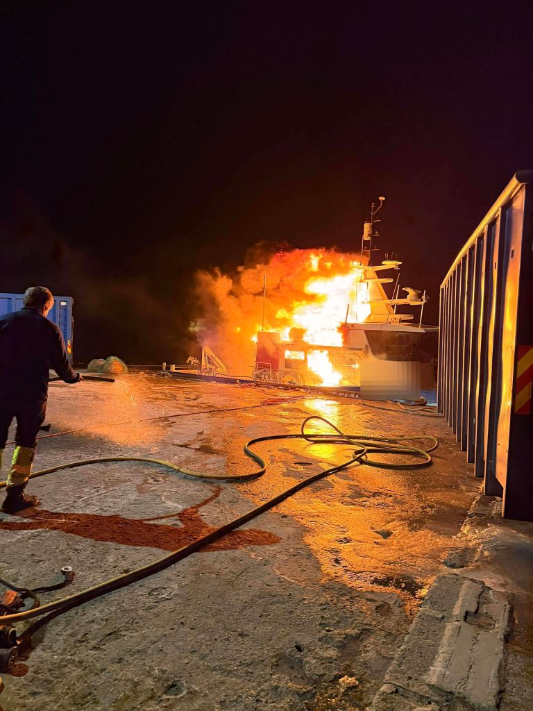 Inferno at harbour as explosions rock burning dive boat